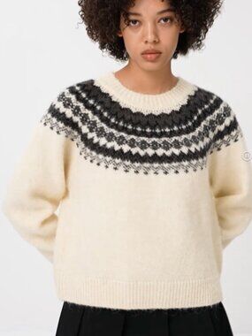 Uniqlo Fluffy Fair Isle Sweater in M